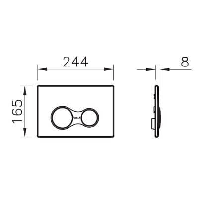 Кнопка смыва Sirius VITRA 740-0485  Кнопка смыва Sirius VITRA 740-0485