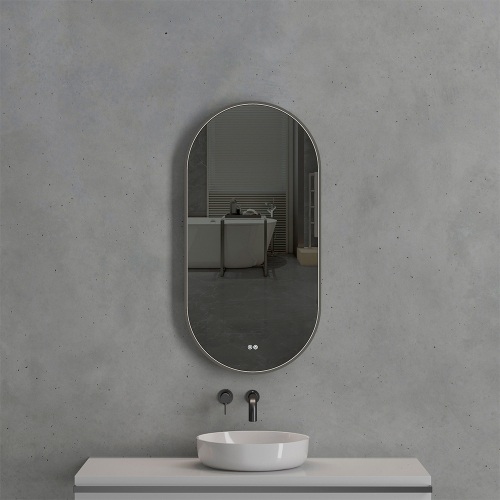 Зеркало с подсветкой AVS AG 50x100 см, антипар, оружейная сталь Зеркало с подсветкой AVS AG 50x100 см, антипар, оружейная сталь