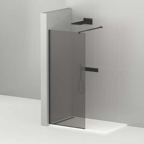 Душевая перегородка Cezares Liberta LIBERTA-L-1-100-GR-NERO 100 профиль черный, черное стекло Душевая перегородка Cezares Liberta LIBERTA-L-1-100-GR-NERO 100 профиль черный, черное стекло