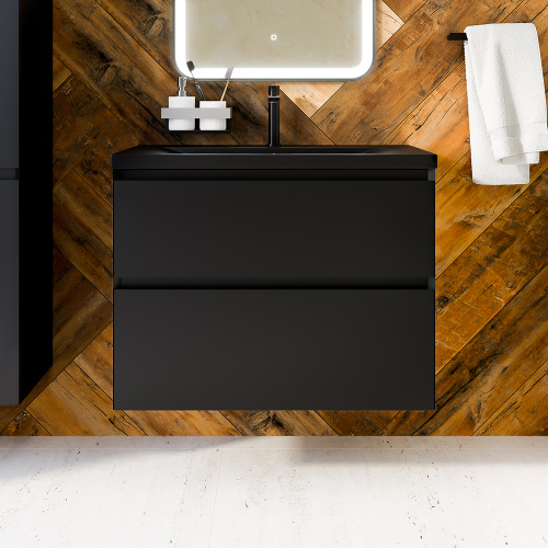 Тумба с раковиной AVS Гармония 80 черная матовая (раковина 01 черная матовая) Тумба с раковиной AVS Гармония 80 черная матовая (раковина 01 черная матовая)