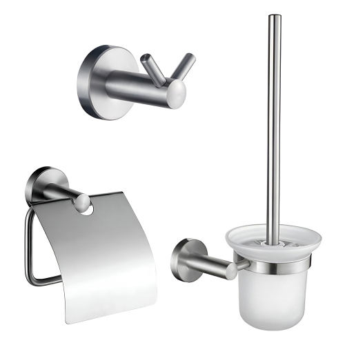 Набор Accoona 121 нержавеющая сталь Бумагодержатель закрытый+Ершик+Крючок двойной Набор Accoona 121 нержавеющая сталь Бумагодержатель закрытый+Ершик+Крючок двойной