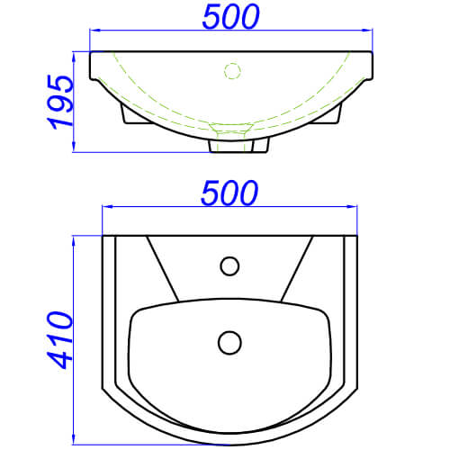 Тумба с раковиной 50 подвесная Аллегро Aqwella Agr.01.05/2 Тумба с раковиной 50 подвесная Аллегро Aqwella Agr.01.05/2
