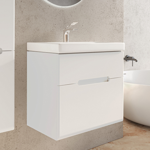 Тумба с раковиной RAVAL Moduo Slim 60 белая Тумба с раковиной RAVAL Moduo Slim 60 белая