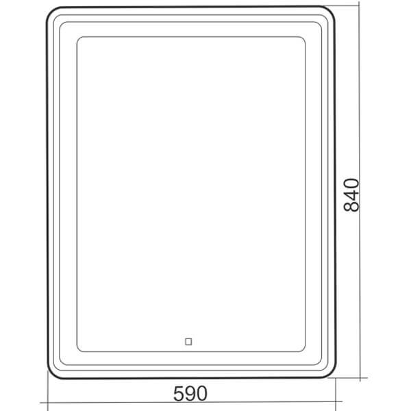 Зеркало с подсветкой AVS Отарио 60х80 см, черное Зеркало с подсветкой AVS Отарио 60х80 см, черное