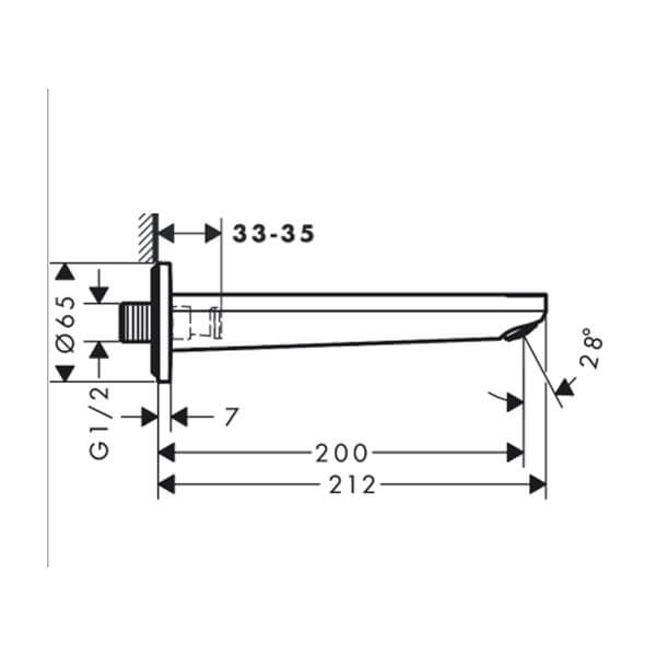 Излив на ванну Rebris S Hansgrohe 72430000 Излив на ванну Rebris S Hansgrohe 72430000
