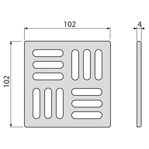 Решетка 102х102х4 Alcaplast MPV001-ANTIC Решетка 102х102х4 Alcaplast MPV001-ANTIC