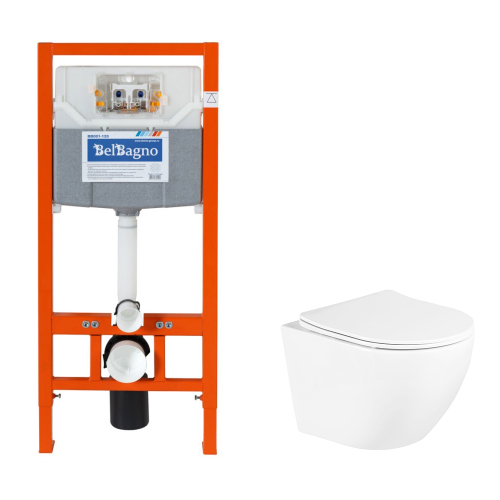 Комплект BelBagno 2в1: Инсталляция BB001-120 + Унитаз подвесной BB3105CHR/SC Комплект BelBagno 2в1: Инсталляция BB001-120 + Унитаз подвесной BB3105CHR/SC
