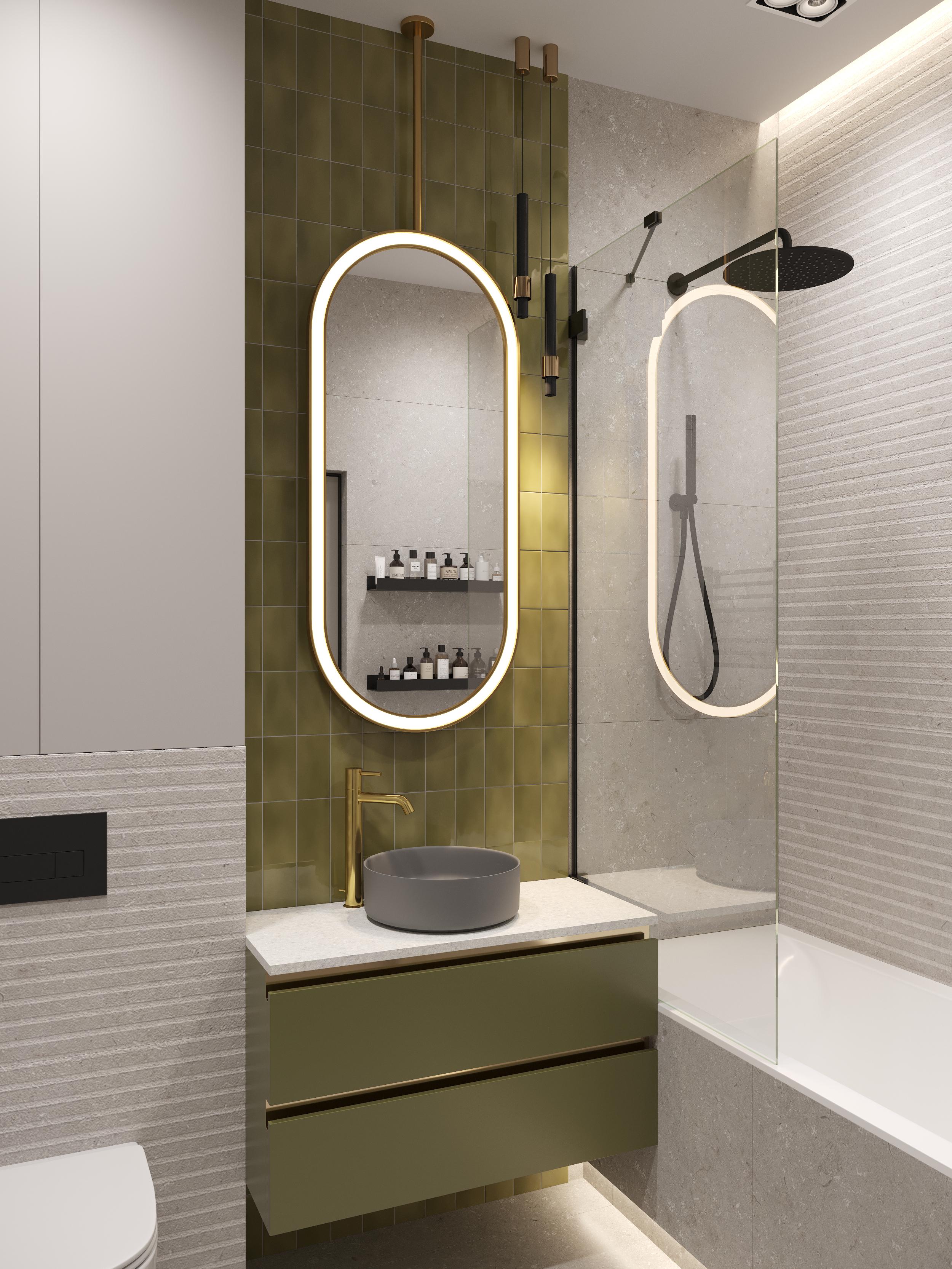 Дизайн стильного санузла с акцентами