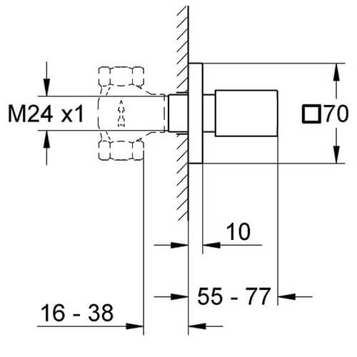 19910000 Накладная панель скрытой вентильной головки Eurocube GROHE 19910000 Накладная панель скрытой вентильной головки Eurocube GROHE