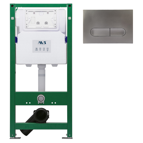 Комплект AVS 2в1: Инсталляция для унитаза 809-0006-7732C + Клавиша смыва 809-0015-GM оружейная сталь Комплект AVS 2в1: Инсталляция для унитаза 809-0006-7732C + Клавиша смыва 809-0015-GM оружейная сталь