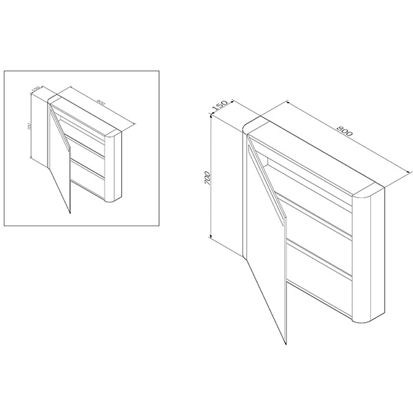 Зеркальный шкаф 800х700 Sensation AM PM M30MCR0801WG Зеркальный шкаф 800х700 Sensation AM PM M30MCR0801WG