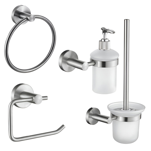 Набор Accoona 121 нержавеющая сталь Ершик+Дозатор+Бумагодержатель открытый+Полотенцедержатель-кольцо Набор Accoona 121 нержавеющая сталь Ершик+Дозатор+Бумагодержатель открытый+Полотенцедержатель-кольцо