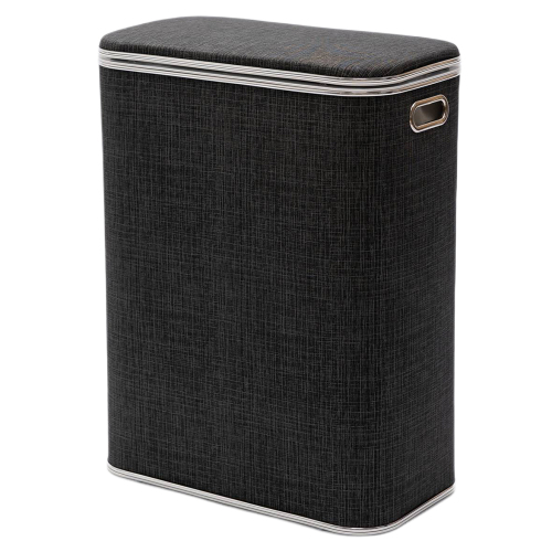 Корзина для белья Geralis BBH-B 45x25x60 темно-серая, кант хром Корзина для белья Geralis BBH-B 45x25x60 темно-серая, кант хром