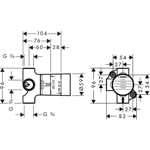 Запорный вентель (механизм) Trio Stop Hansgrohe 15981180 Запорный вентель (механизм) Trio Stop Hansgrohe 15981180