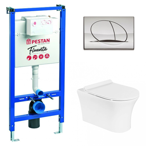 Комплект BelBagno 3в1: Инсталляция Pestan 40006356 + Унитаз подвесной BB10100CHR + Кнопка смыва Pestan 40006358 хром Комплект BelBagno 3в1: Инсталляция Pestan 40006356 + Унитаз подвесной BB10100CHR + Кнопка смыва Pestan 40006358 хром