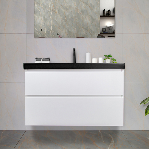 Тумба с раковиной AVS Гармония 100 белая (раковина 02 черная матовая) Тумба с раковиной AVS Гармония 100 белая (раковина 02 черная матовая)