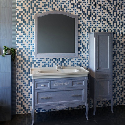 Зеркало ASB Wood Line Модерн 85 рошфор, белая патина Зеркало ASB Wood Line Модерн 85 рошфор, белая патина