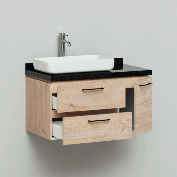 Тумба с раковиной подвесная 90 Wood Итана 4627189084483 Тумба с раковиной подвесная 90 Wood Итана 4627189084483
