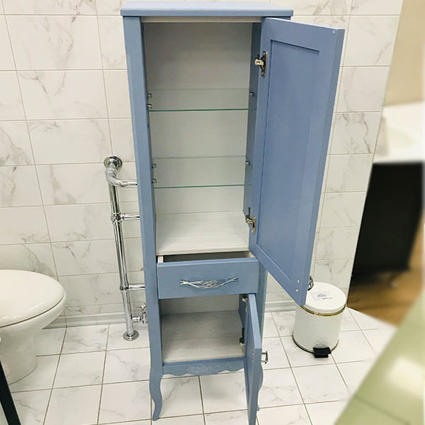 Шкаф-пенал ASB Wood Line Модерн 40 рошфор, белая патина Шкаф-пенал ASB Wood Line Модерн 40 рошфор, белая патина