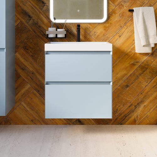 Тумба с раковиной AVS Гармония 60 платина матовая (раковина 02 белая глянцевая) Тумба с раковиной AVS Гармония 60 платина матовая (раковина 02 белая глянцевая)