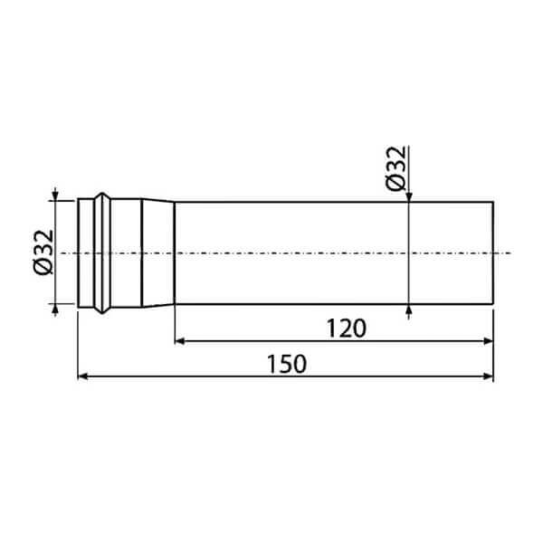 Удлинитель для сифона DN32 Design ALCAPLAST A4000B Удлинитель для сифона DN32 Design ALCAPLAST A4000B