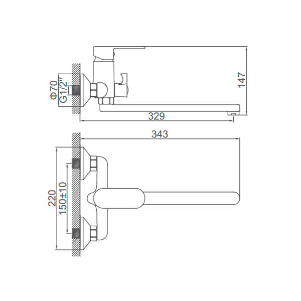 Смеситель универсальный Accoona H54 A7154 хром Смеситель универсальный Accoona H54 A7154 хром