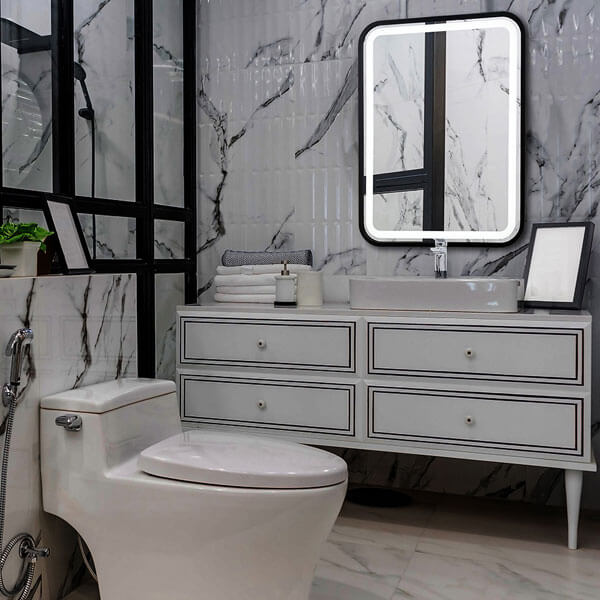 Зеркало с подсветкой AVS Отарио 60х80 см, черное Зеркало с подсветкой AVS Отарио 60х80 см, черное