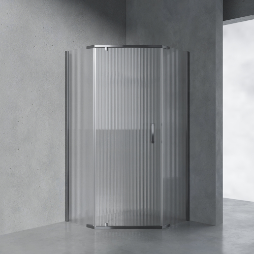 Душевой уголок AVS Трапеция 90x90 профиль оружейная сталь, стекло рифленое Душевой уголок AVS Трапеция 90x90 профиль оружейная сталь, стекло рифленое