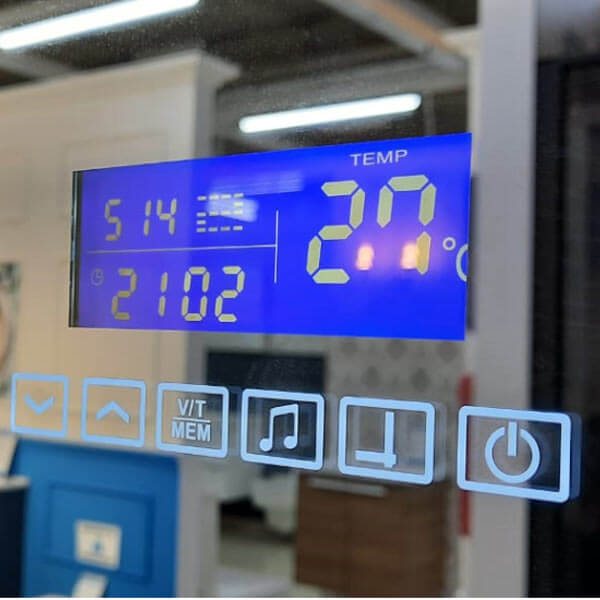 Зеркало с подсветкой AVS Байкал 90x65 см, часы и антипар