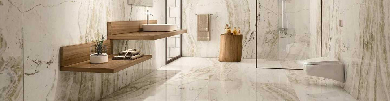 Полированный керамогранит в ванной Полированный керамогранит