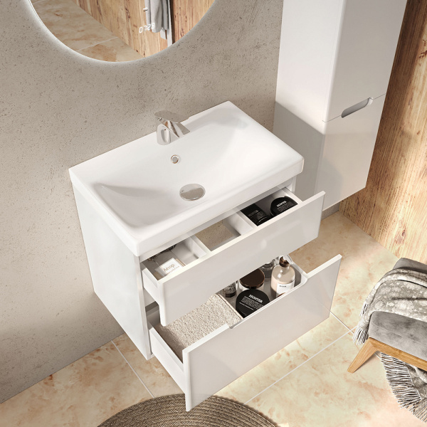 Тумба с раковиной RAVAL Moduo Slim 60 белая Тумба с раковиной RAVAL Moduo Slim 60 белая