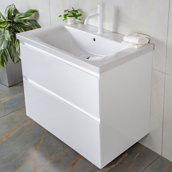 Тумба с раковиной AVS Гармония 80 белая (раковина 01 белая глянцевая) Тумба с раковиной AVS Гармония 80 белая (раковина 01 белая глянцевая)