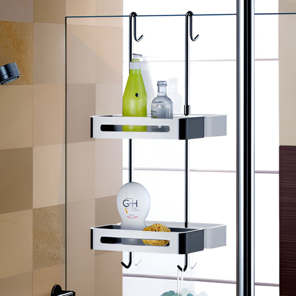 Полка AVS Kori, 30 см, хром, двухъярусная Полка AVS Kori, 30 см, хром, двухъярусная