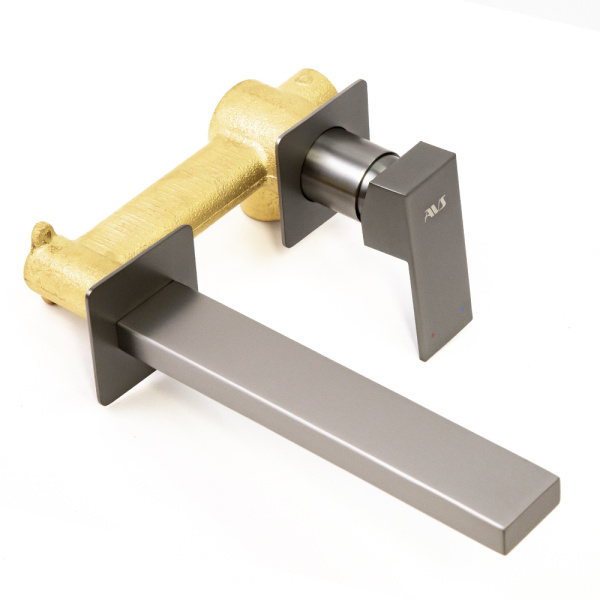 Смеситель для раковины AVS Cube с внутренней частью, оружейная сталь Смеситель для раковины AVS Cube с внутренней частью, оружейная сталь