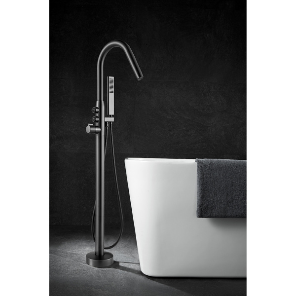 Смеситель для ванны с душем Maxonor Pure Life Genius PL3098-9 напольный, пепельный Смеситель для ванны с душем Maxonor Pure Life Genius PL3098-9 напольный, пепельный