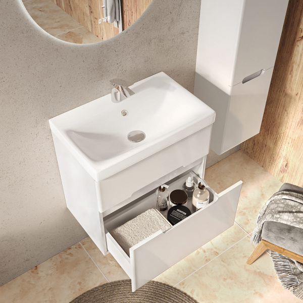 Тумба с раковиной RAVAL Moduo Slim 60 белая Тумба с раковиной RAVAL Moduo Slim 60 белая