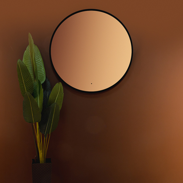 Зеркало с подсветкой AVS Виктория 100x100 см, черное Зеркало с подсветкой AVS Виктория 100x100 см, черное