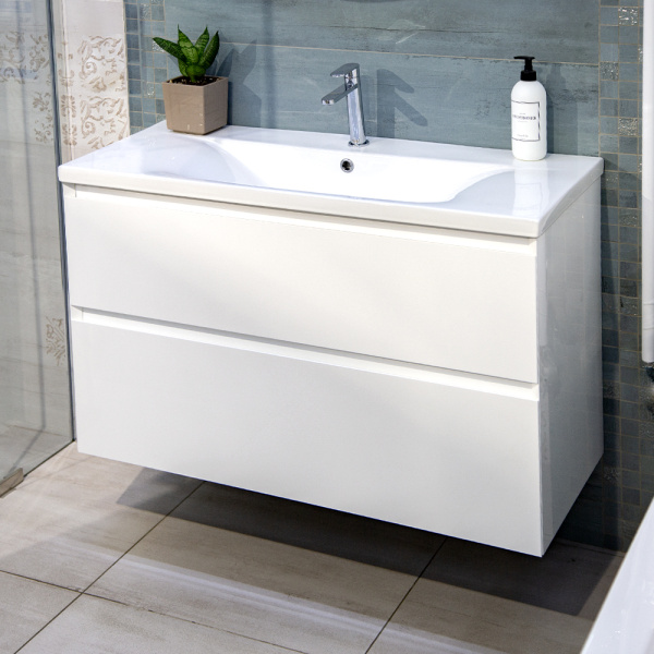 Тумба с раковиной AVS Гармония 100 белая (раковина 01 белая глянцевая) Тумба с раковиной AVS Гармония 100 белая (раковина 01 белая глянцевая)