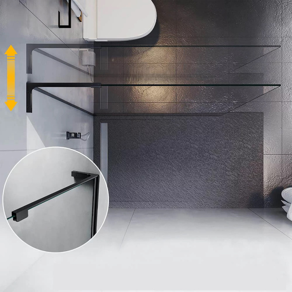 Душевая перегородка Veconi Korato KR-72B 120 профиль черный матовый, стекло прозрачное Душевая перегородка Veconi Korato KR-72B 120 профиль черный матовый, стекло прозрачное