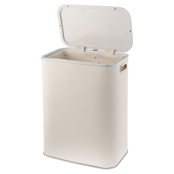 Корзина для белья Geralis NRWH-B 45x25 см белая/хром, с микролифтом Корзина для белья Geralis NRWH-B 45x25 см белая/хром, с микролифтом