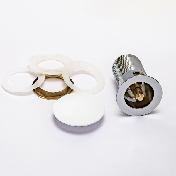 Донный клапан AVS Slimmer с переливом, белый матовый Донный клапан AVS Slimmer с переливом, белый матовый