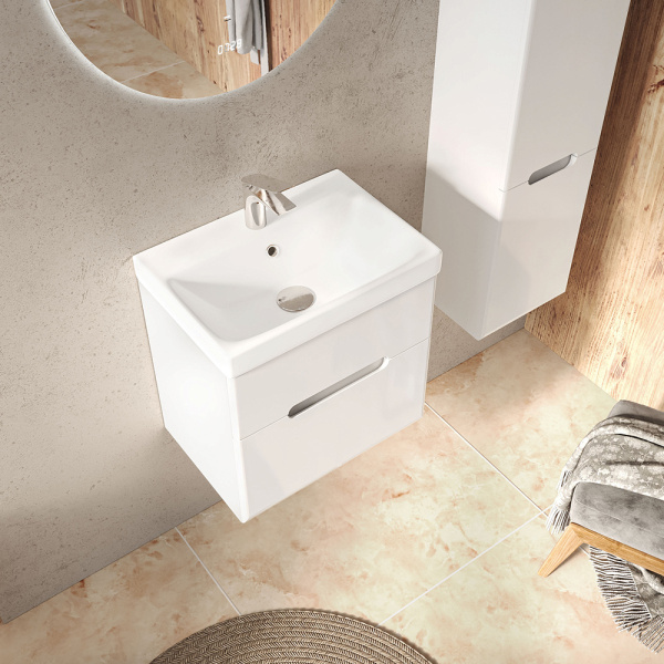 Тумба с раковиной RAVAL Moduo Slim 50 белая Тумба с раковиной RAVAL Moduo Slim 50 белая