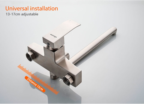 Смеситель универсальный Accoona Н206 A71206 сталь Смеситель универсальный Accoona Н206 A71206 сталь