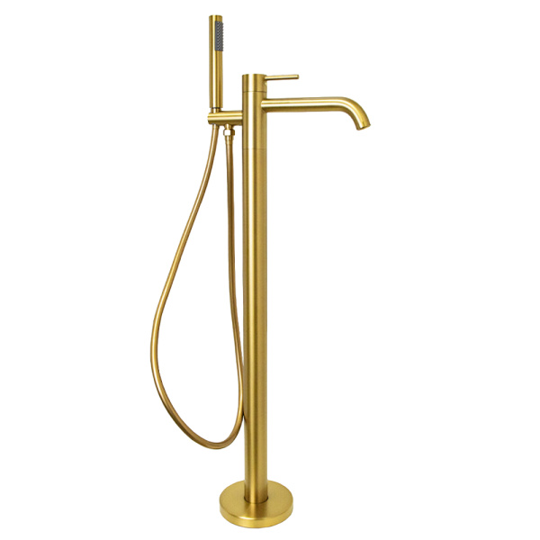Смеситель для ванны с душем AVS Slimmer напольный, брашированное золото Смеситель для ванны с душем AVS Slimmer напольный, брашированное золото