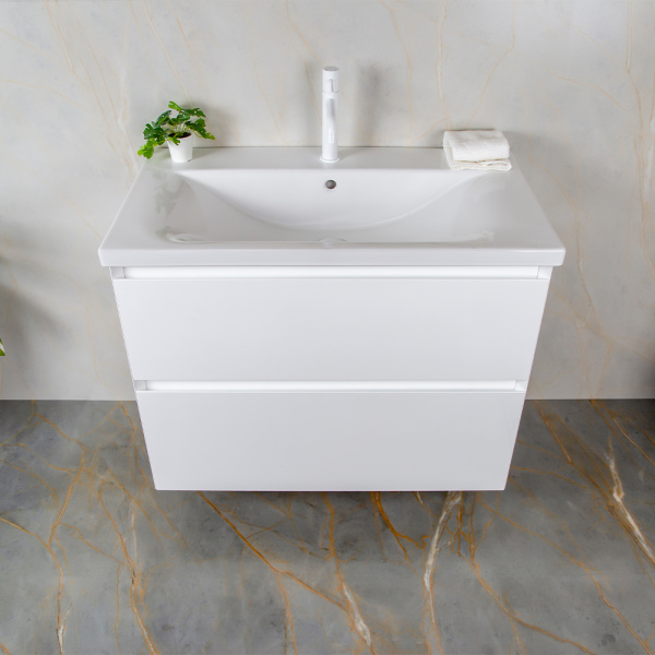 Тумба с раковиной AVS Гармония 80 белая (раковина 01 белая глянцевая) Тумба с раковиной AVS Гармония 80 белая (раковина 01 белая глянцевая)