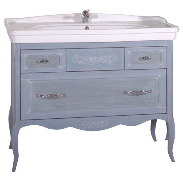 Тумба с раковиной ASB Wood Line Модерн 105 рошфор, белая патина Тумба с раковиной ASB Wood Line Модерн 105 рошфор, белая патина