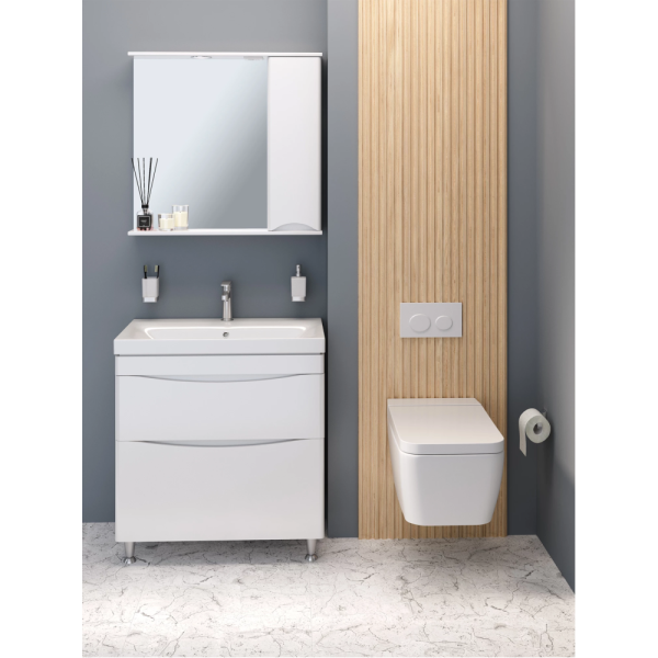 Тумба с раковиной Runo Афина Moduo 80 белая Тумба с раковиной Runo Афина Moduo 80 белая