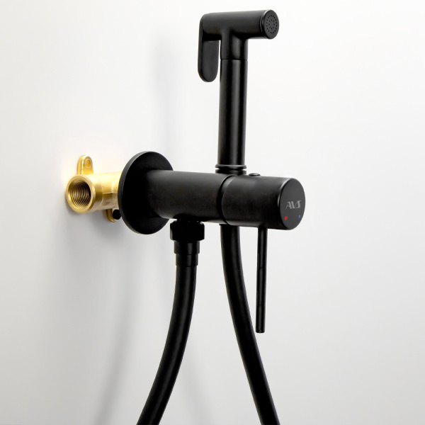 Гигиенический душ со смесителем AVS Slimmer черный матовый Гигиенический душ со смесителем AVS Slimmer черный матовый