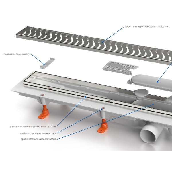 Душевой лоток MCH Chudej Klasik/Floor 75 см, золото матовое Душевой лоток MCH Chudej Klasik/Floor 75 см, золото матовое