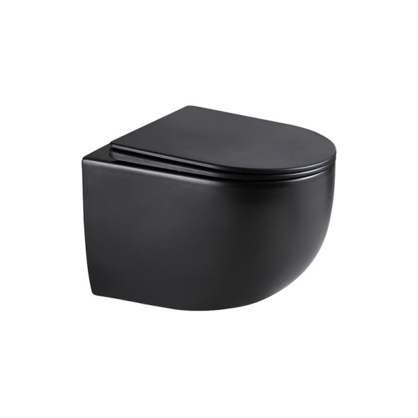 Унитаз подвесной AVS Спутник безободковый, смыв торнадо 1, черный матовый Унитаз подвесной AVS Спутник безободковый, смыв торнадо 1, черный матовый